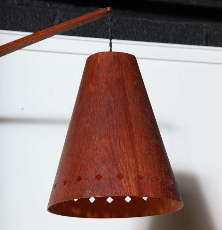 Mid-20th Century Danish Teak Wall Mount Lamp