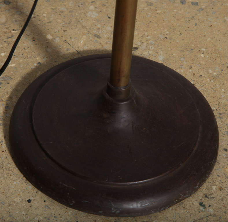 Weldon Industrial Articulating Brass Floor Lamp with Cast Iron Base, C. 1920's In Good Condition In Bainbridge, NY