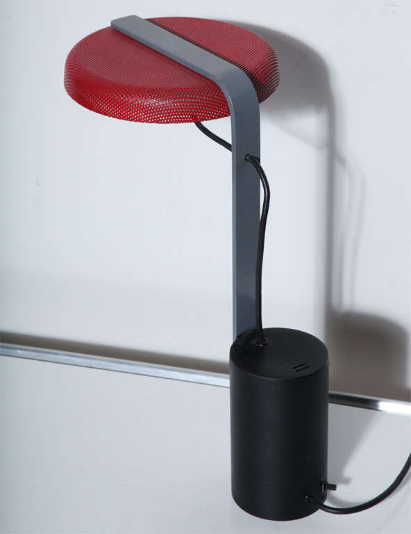 Ron Rezek 110 PostModern Desk Lamp in Red, Gray and Black For Sale at
