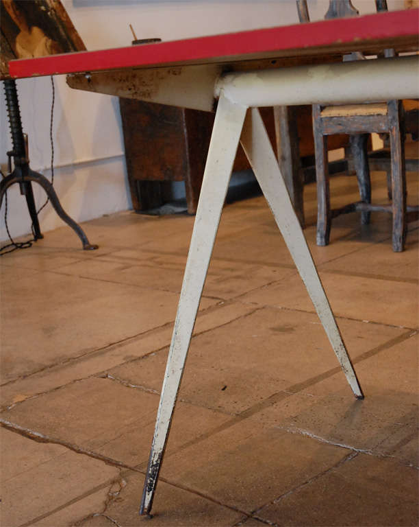 Jean Prouve 'Compas' Cafeteria Table , France 1953 1