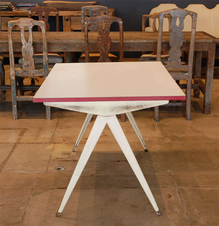 Jean Prouve 'Compas' Cafeteria Table , France 1953 2