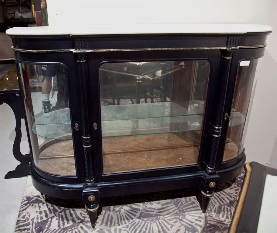 French Directoire Style Ebonized Curio Cabinet by Jansen 4