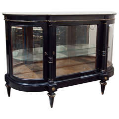 Vintage French Directoire Style Ebonized Curio Cabinet by Jansen