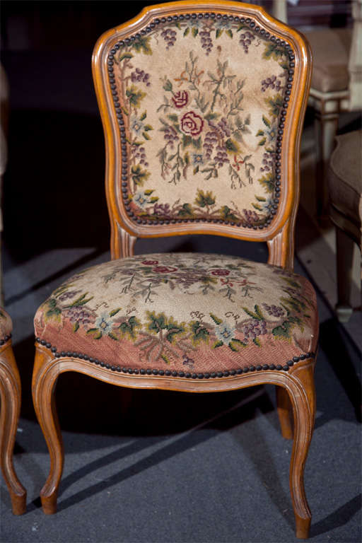 American Pair of French Louis XIV Style Side Chairs