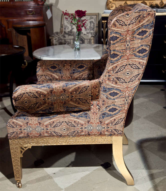 Pair of Wing Chairs Stamped Baker