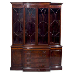 Georgian Style Mahogany Breakfront by Schmieg & Kotzian