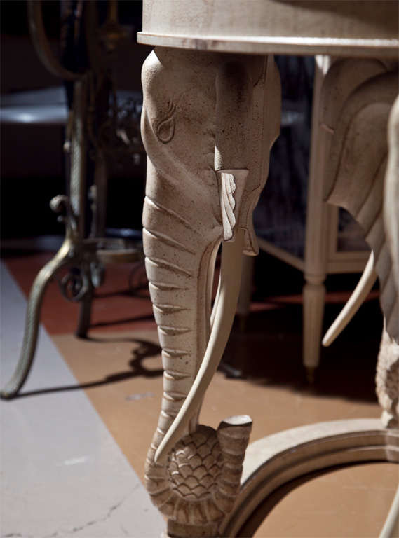 Marble Top Elephant Decorated Kidney Desk at 1stDibs elephant desks