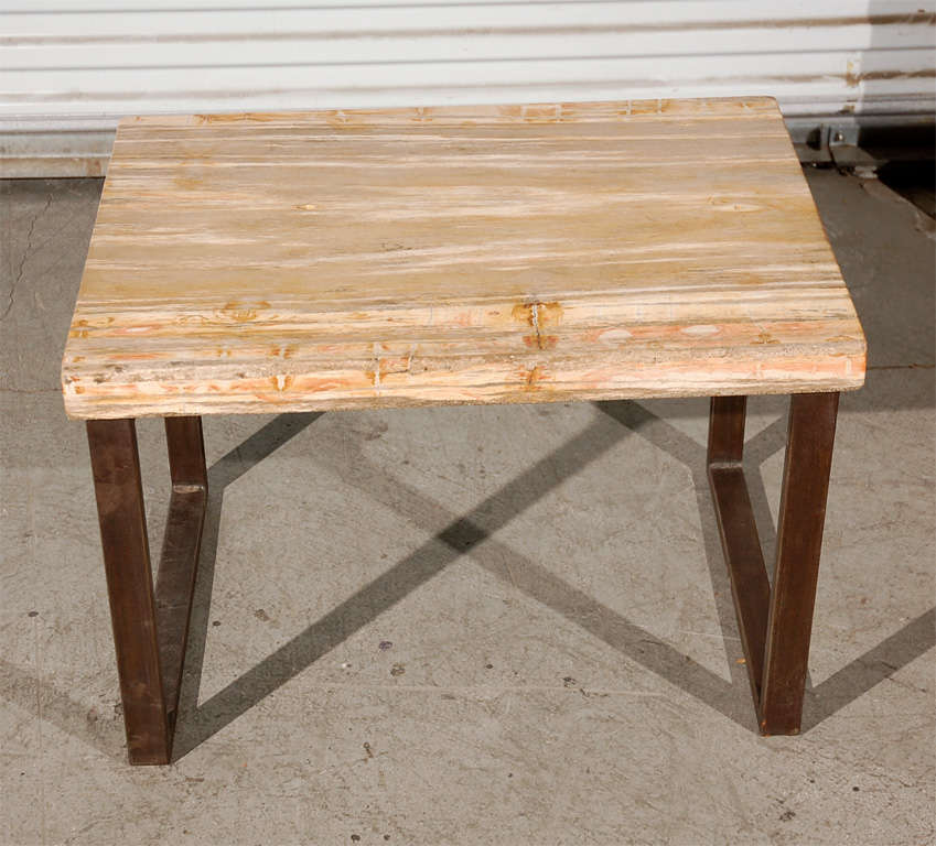 Petrified Wood Top Side Table
