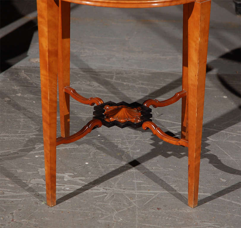 Birch, marble and ebonized wood side table by Danish Architect Anton Rosen.