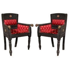Pair of Anglo Indian Armchairs