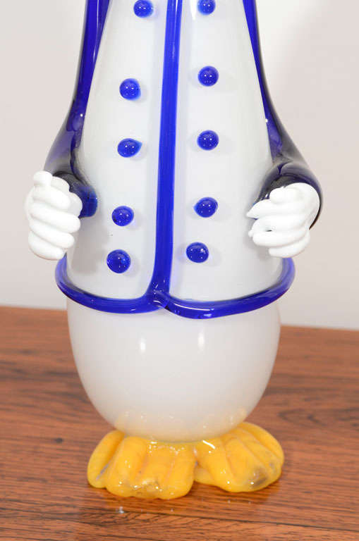 Italian Signed Murano Donald Duck Decanter