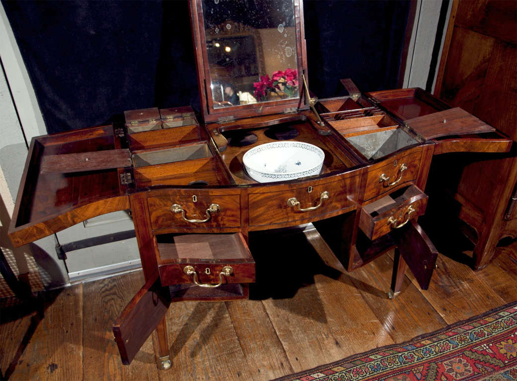 English Mahogany Beau Brummell Dressing Table 2