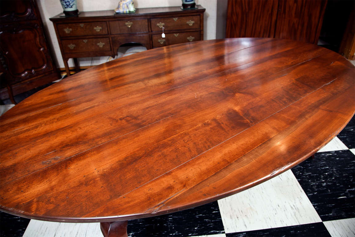 French Cherry Oval Farm Table For Sale