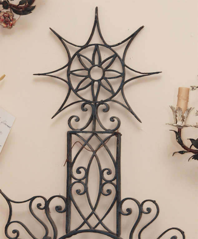 19thc Spanish Delicately Scrolled Iron Cross