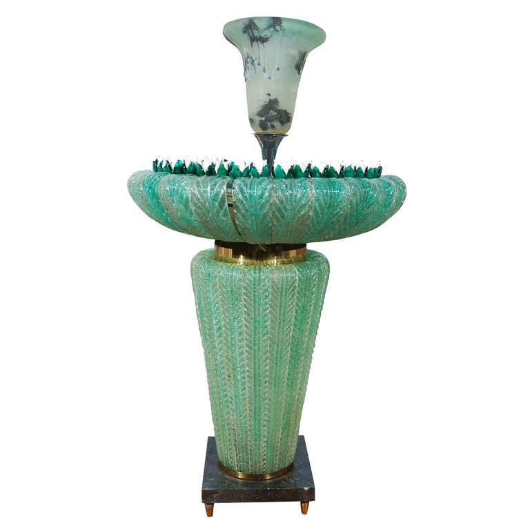 Rare 1950's Murano Indoor Aqua Fountain For Sale