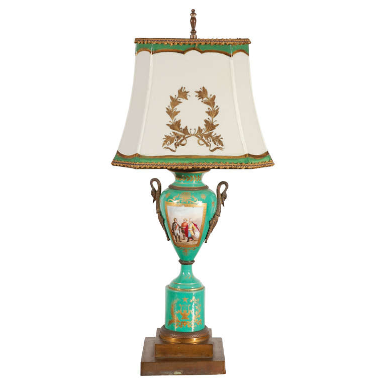 19th Century French Hand-Painted Sevres Lamp