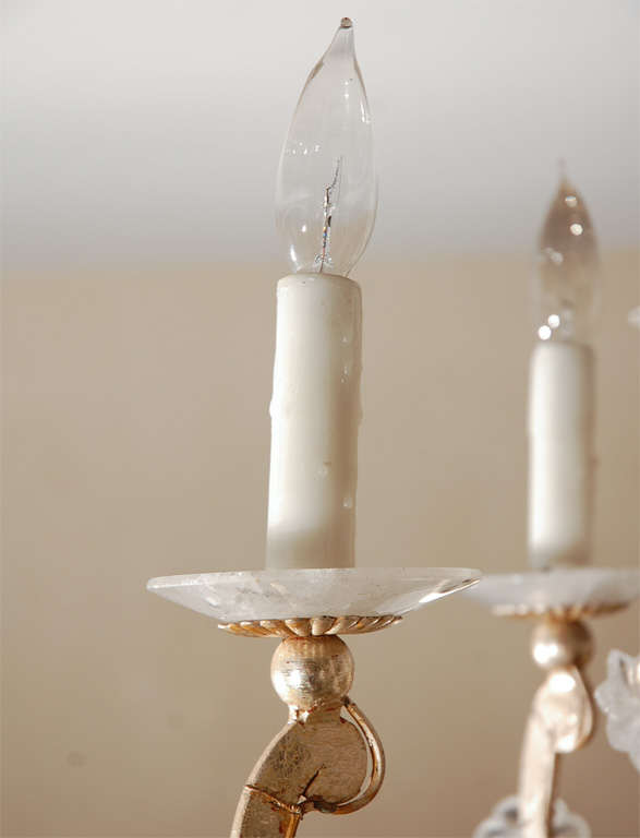 Lampadario in cristallo di rocca in oro bianco 22 carati di Villa Melrose in vendita 1