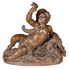 19th Century French Terra Cotta Cherub