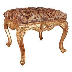 French Style Carved Giltwood Bench