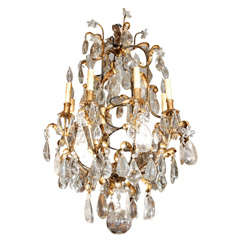 Late 19th c. - 1900's French Chandelier with Rock and Lead Crystal