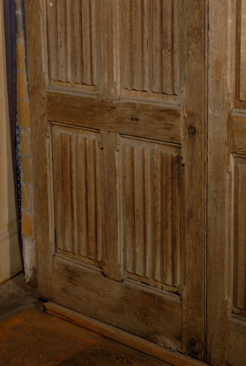 Oak 19th C. Hand Carved Linenfold Doors For Sale