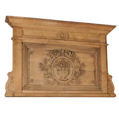 French 19th.C. Carved Oak  Paneled Overdoor