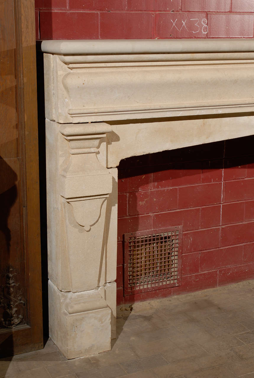 English Jacobean Revival Stone Chimneypiece