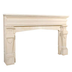 English Jacobean Revival Stone Chimneypiece
