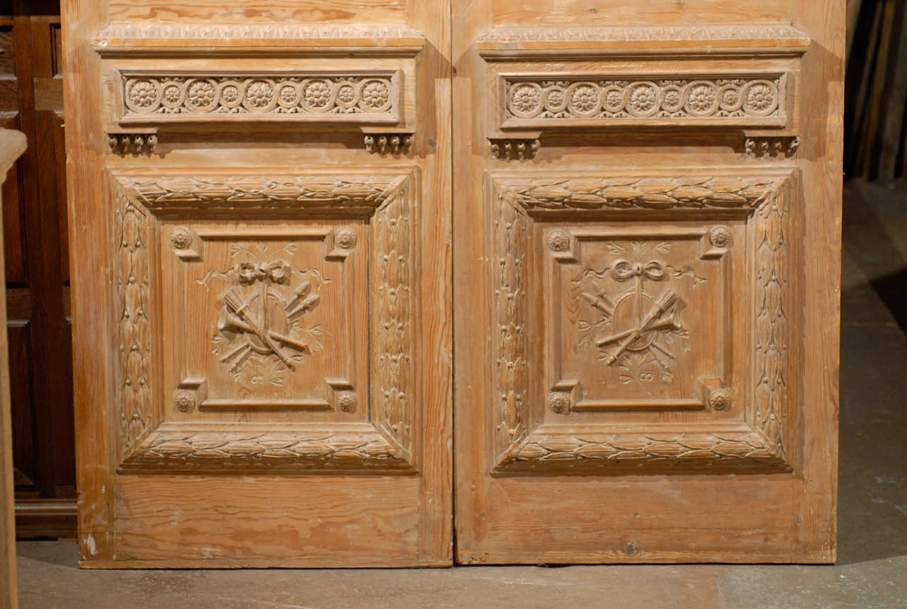 Exceptional Pair of French late 18th.C. Carved Pine Doors. In Good Condition For Sale In Atlanta, GA