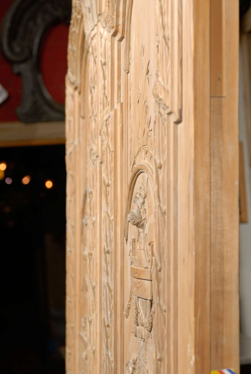 Exceptional Pair of French late 18th.C. Carved Pine Doors. For Sale 3