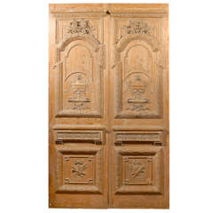 Exceptional Pair of French late 18th.C. Carved Pine Doors.