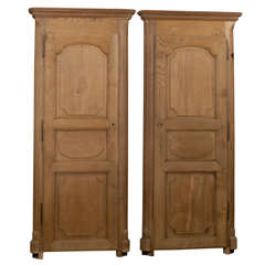 Pair of 18th.C. French Built-In Oak Cupboard Facades
