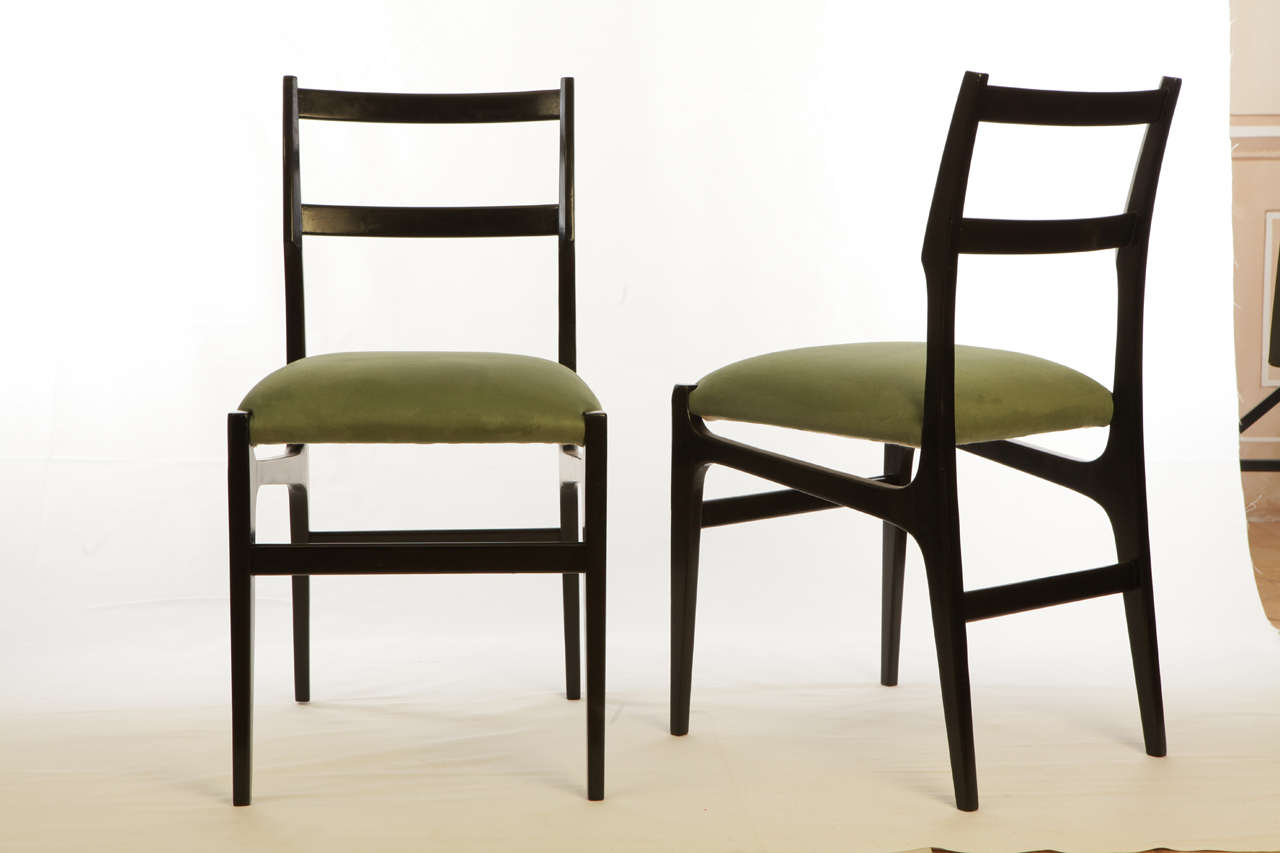 Italian Set of 6 Rare Gio Ponti  Dining Chairs from the Hotel Parco Principi Roma