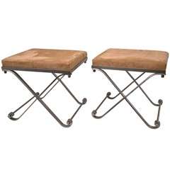 Set of Four Metal "X" Benches