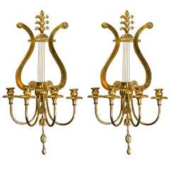 Pair of Caldwell Lyre Sconces