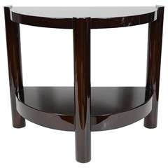 Art Deco Two-Tier Demilune Table in Mahogany