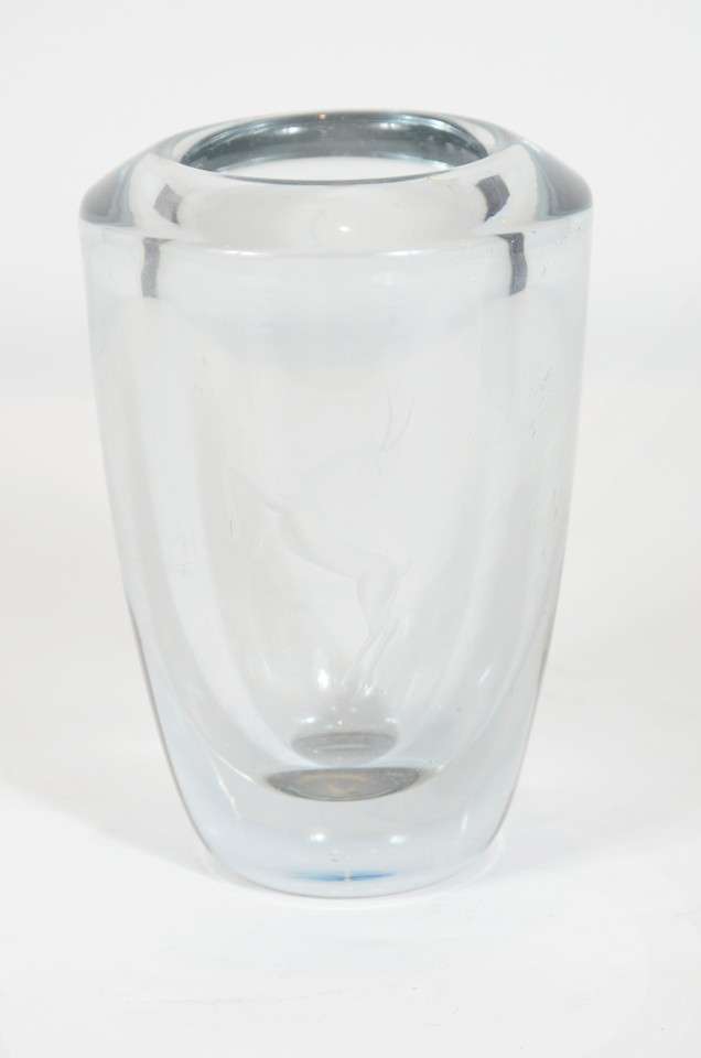 Stromberg Vase with Deer Etching