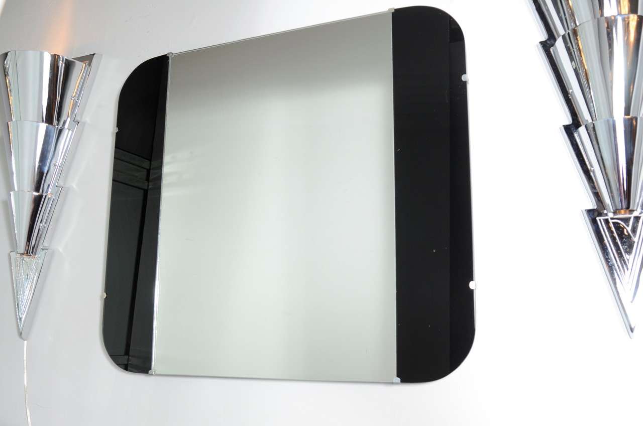 Machine Age Art Deco Mirror with Vitrolite Panels