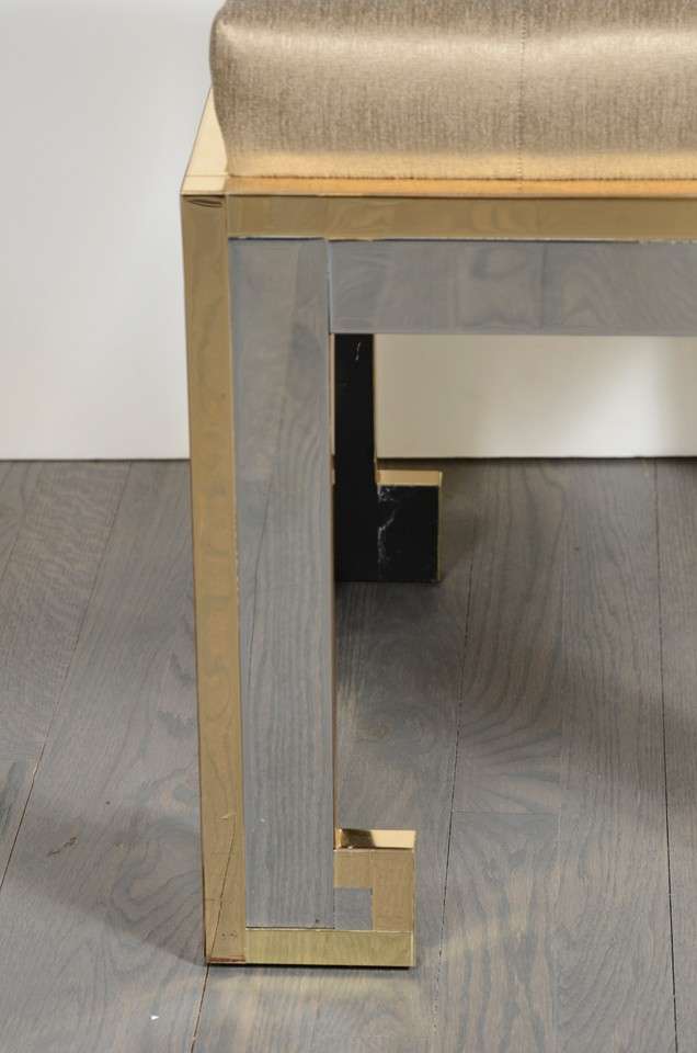 American Pair of Greek Key Stools in the manner of Paul Evans