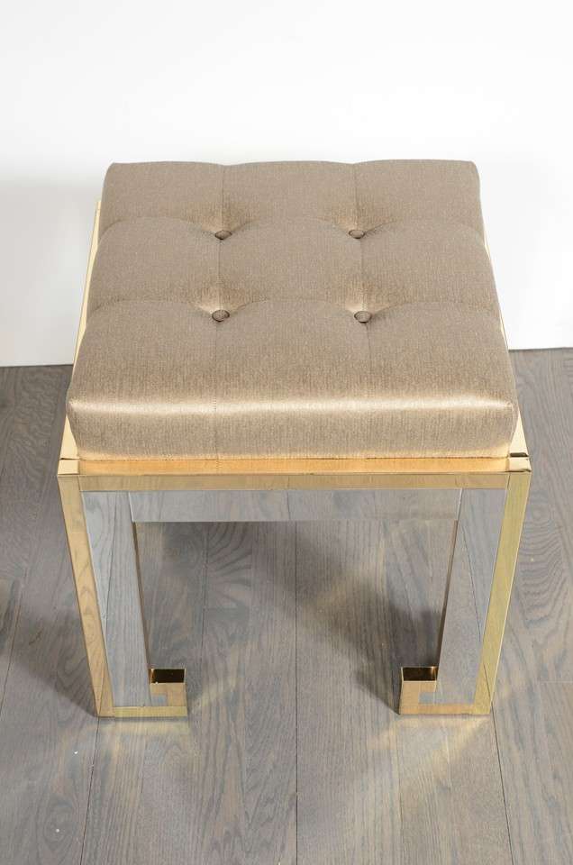 Pair of Greek Key Stools in the manner of Paul Evans In Excellent Condition In New York, NY