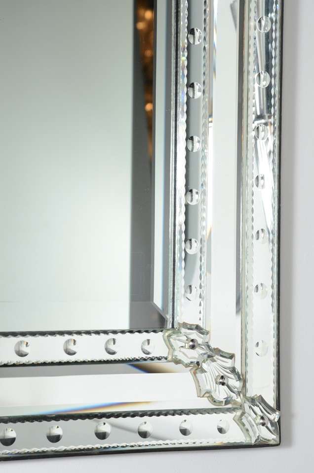 Sophisticated Classic Design Rectangular Venetian Mirror In Excellent Condition In New York, NY