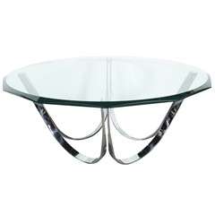 Sculptural Solid Polished Chrome Cocktail Table by Pace