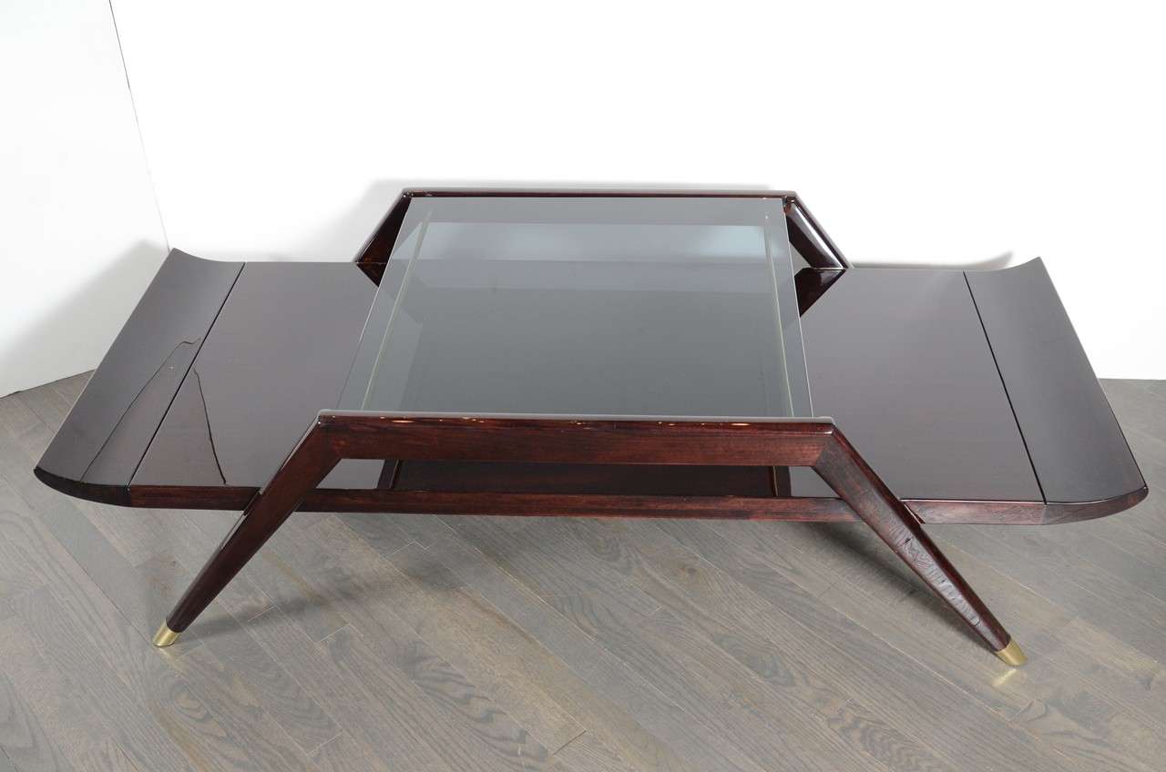 Mid-Century Modern Modernist Pagoda Style Two Tier Cocktail Table in the Manner of Gio Ponti