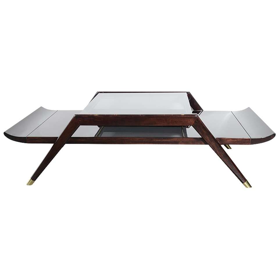 Modernist Pagoda Style Two Tier Cocktail Table in the Manner of Gio Ponti