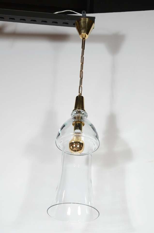 Mid-Century Hand Blown Pendant Urn Shaped Chandelier