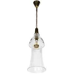 Mid-Century Hand Blown Pendant Urn Shaped Chandelier