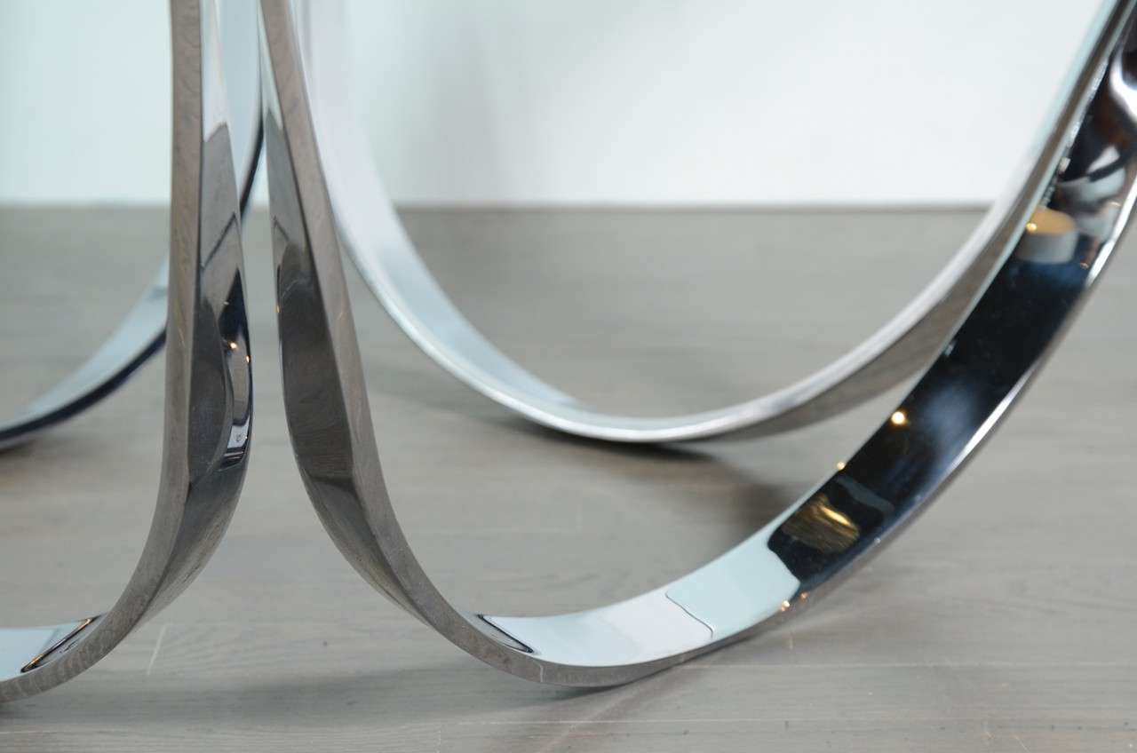 Sculptural Solid Polished Chrome Cocktail Table by Pace at 1stDibs