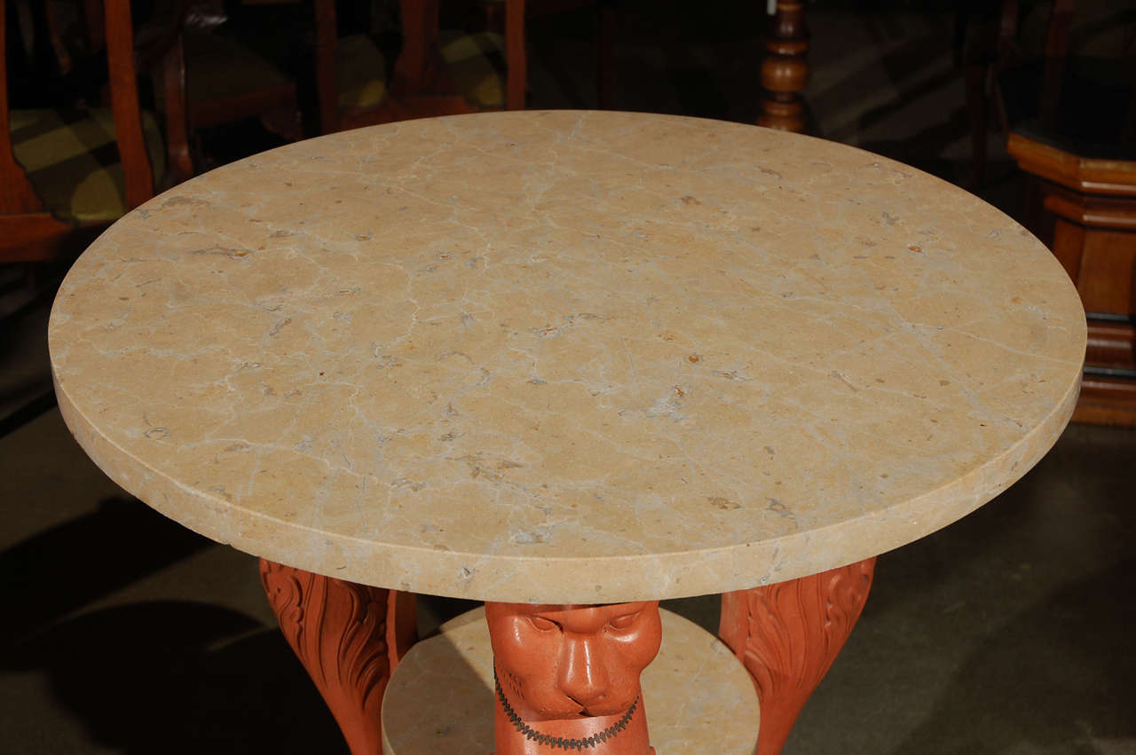 Italian Pair Monumental Egyptian Revival Tables For Sale