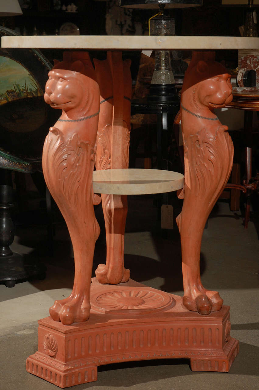 Pair Monumental Egyptian Revival Tables For Sale 3