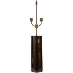 1970s Lamp in Eglomise Brass